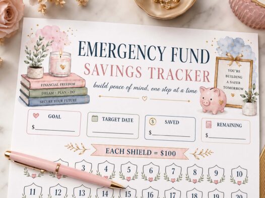Emergency Fund Savings Tracker Printable, 5000 Savings Challenge, Budget Binder PDF, Finance Planner