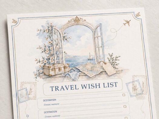 Vacation WishList - Travel Bucket List Printable